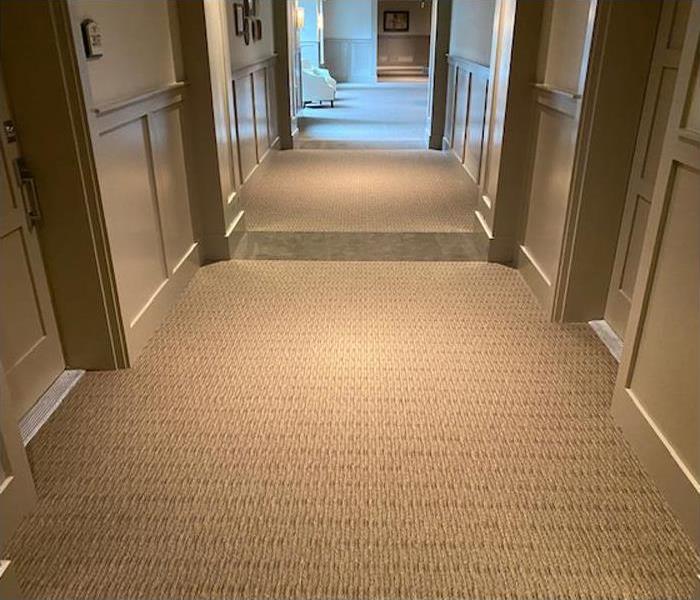 Carpet replaced and hallway restored to perfection.